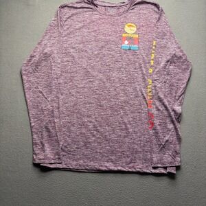 Surf & Swim Co Men Long Sleeve Swim Tee Polyester L Eggplant Tropical UPF 50+